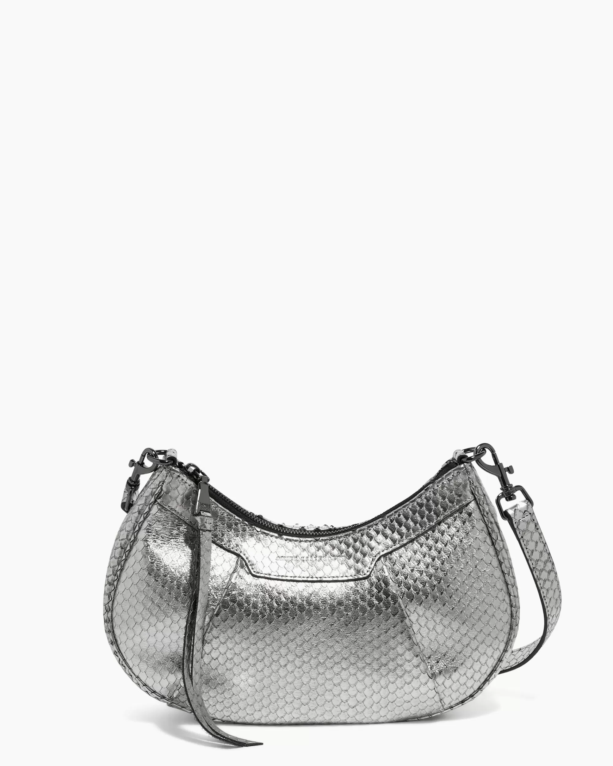 Aimee Kestenberg Crossbody Bags-90S Baguette Crossbody Gunmetal Snake