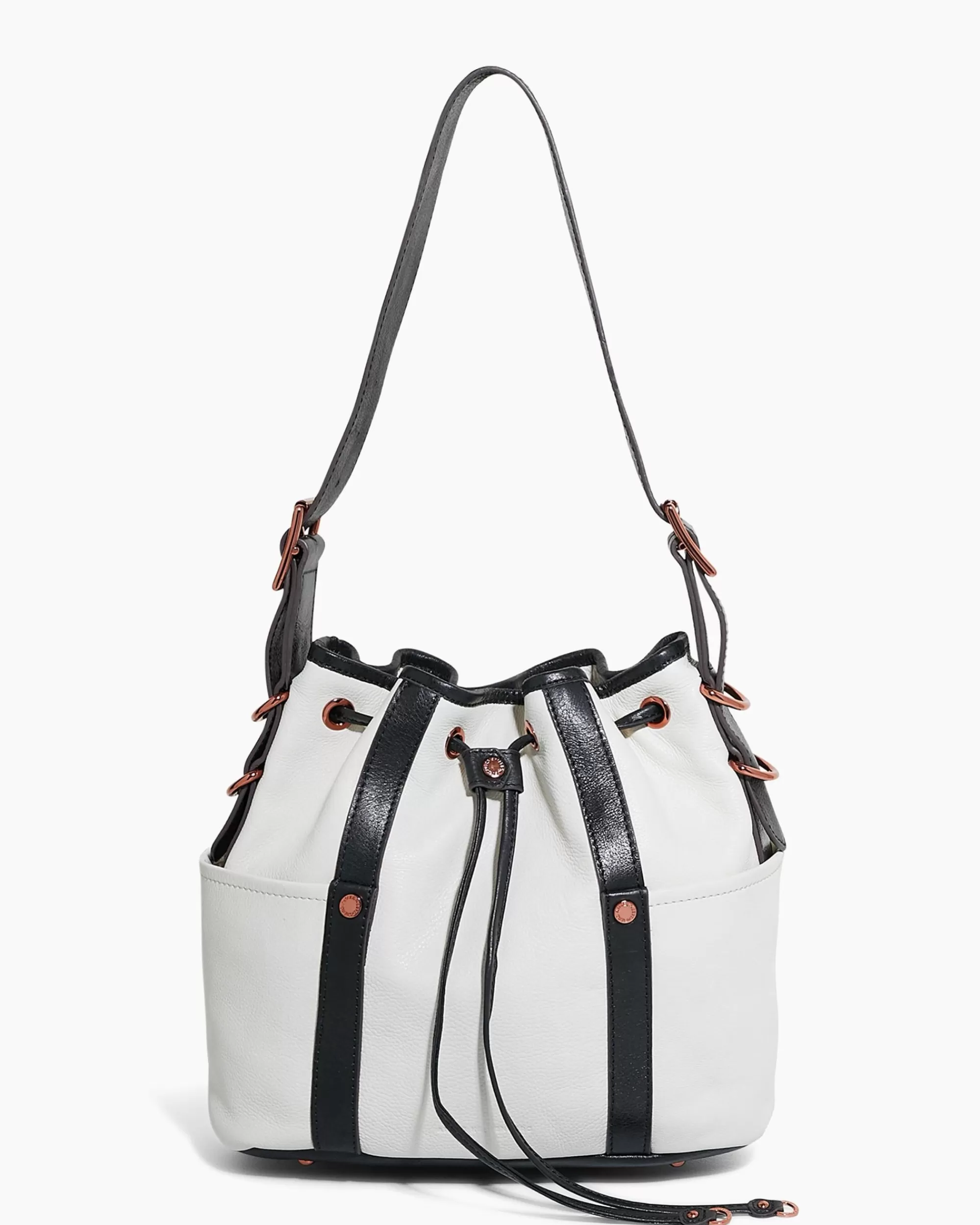 Aimee Kestenberg Shoulder Bags-About Town Drawstring Bucket Vanilla Ice/Black