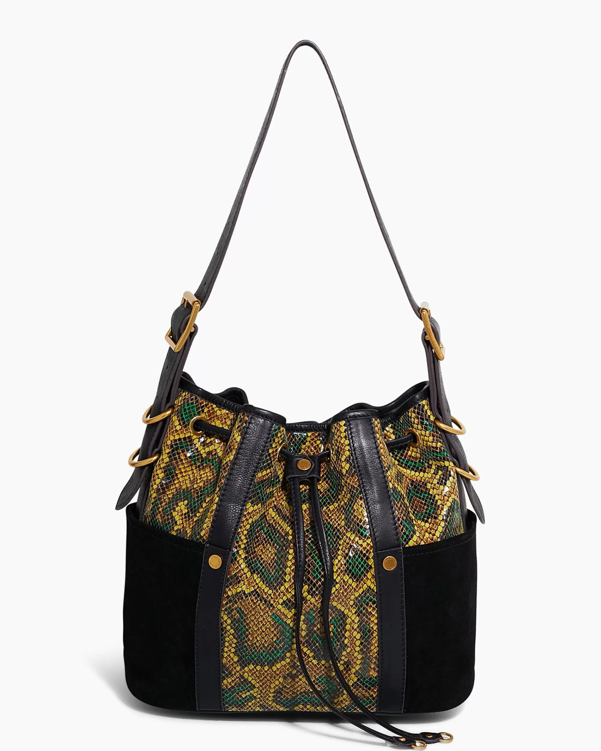 Aimee Kestenberg Shoulder Bags-About Town Drawstring Bucket Cumin Snake