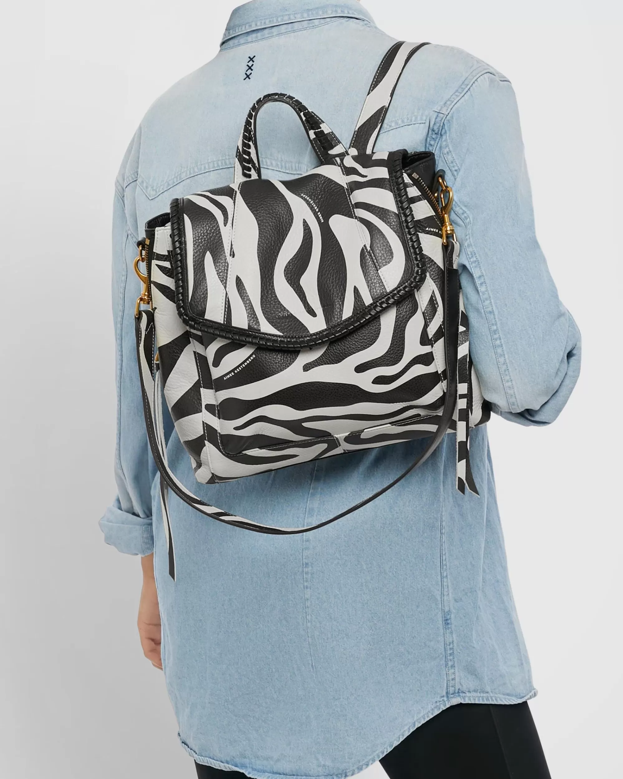 Aimee Kestenberg Backpacks-All For Love Convertible Backpack Signature Zebra