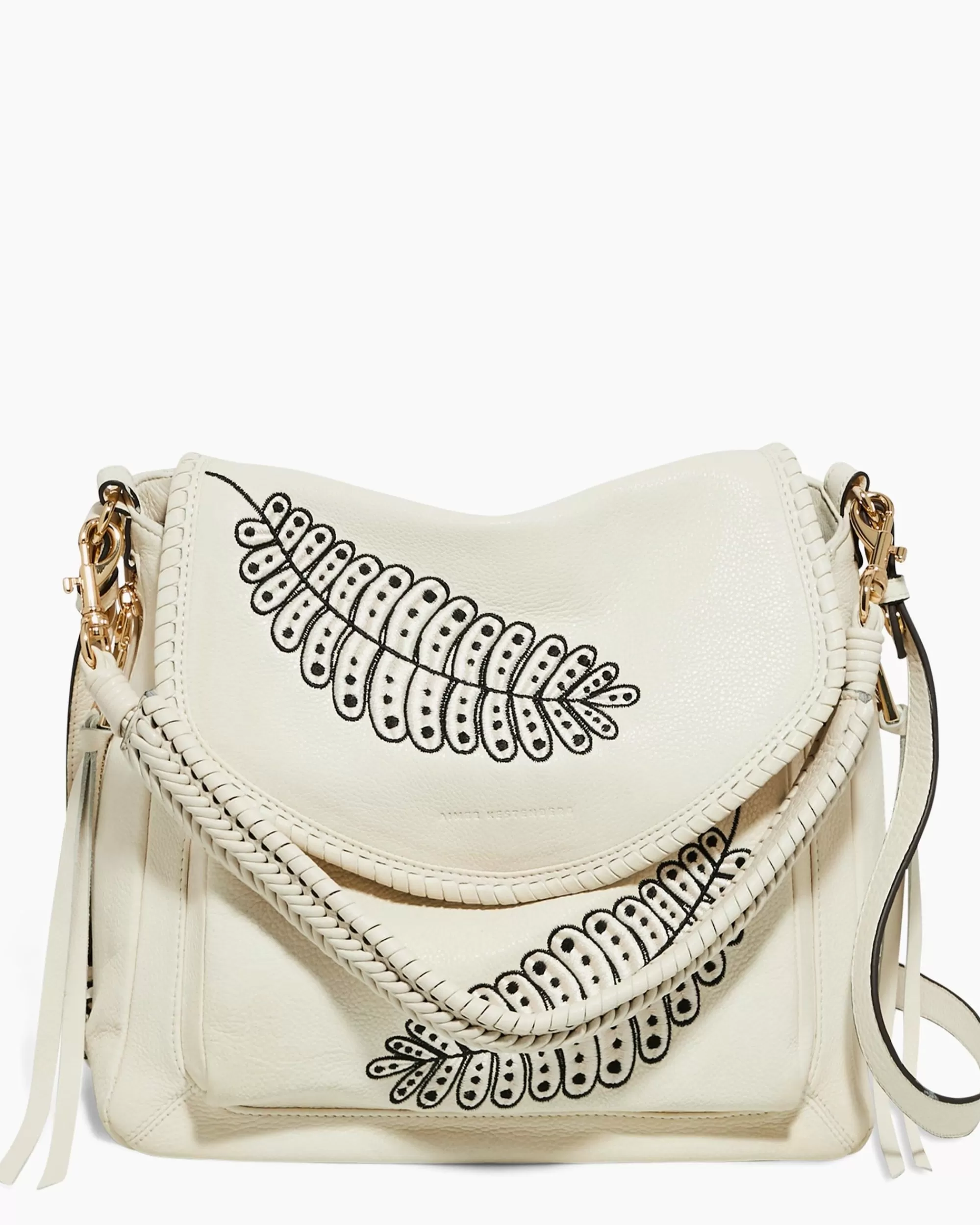 Aimee Kestenberg Satchels-All For Love Convertible Shoulder Vanilla Leaf Embroidery