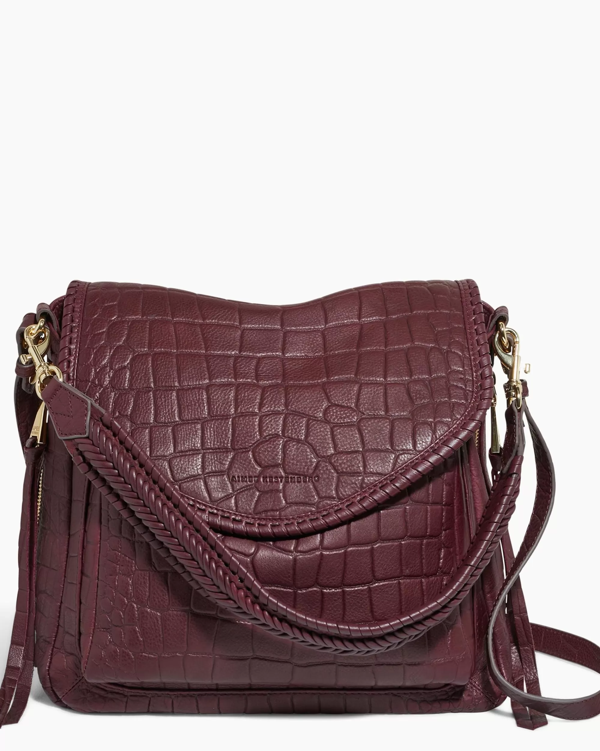 Aimee Kestenberg Satchels-All For Love Convertible Shoulder True Plum Croco