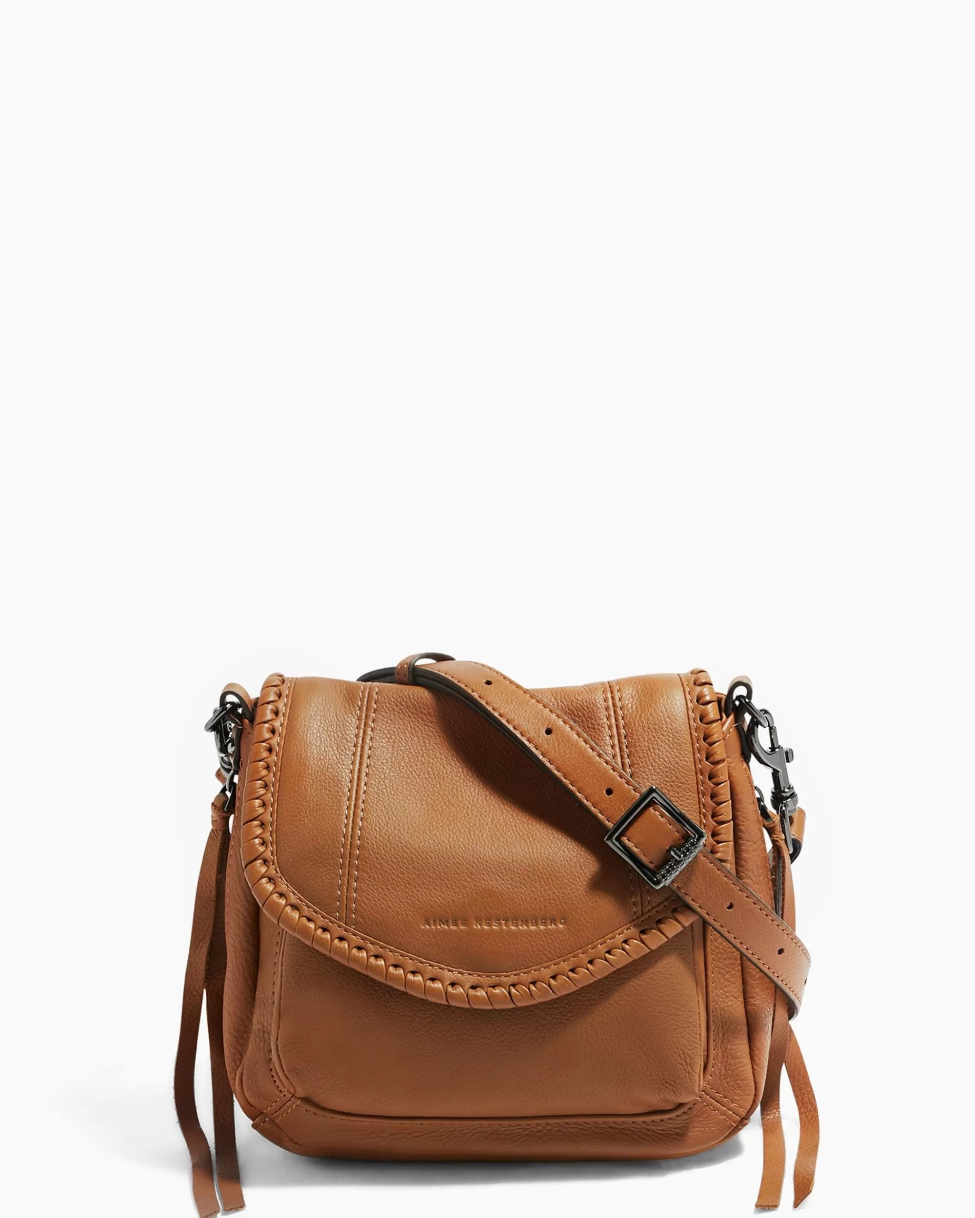 Aimee Kestenberg Crossbody Bags-All For Love Mini Crossbody Chestnut Brown With Gunmetal