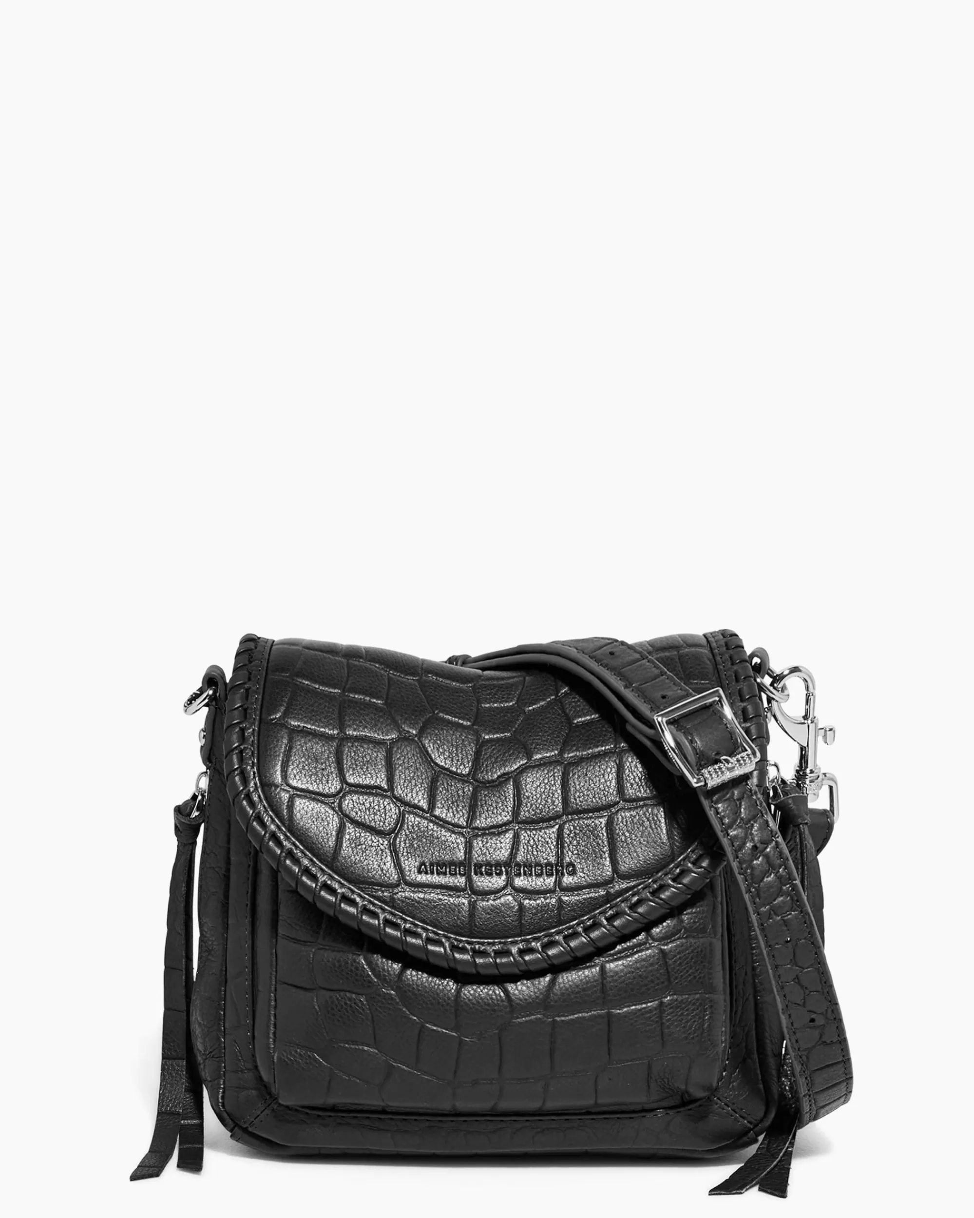 Aimee Kestenberg Crossbody Bags-All For Love Mini Crossbody Black Croco