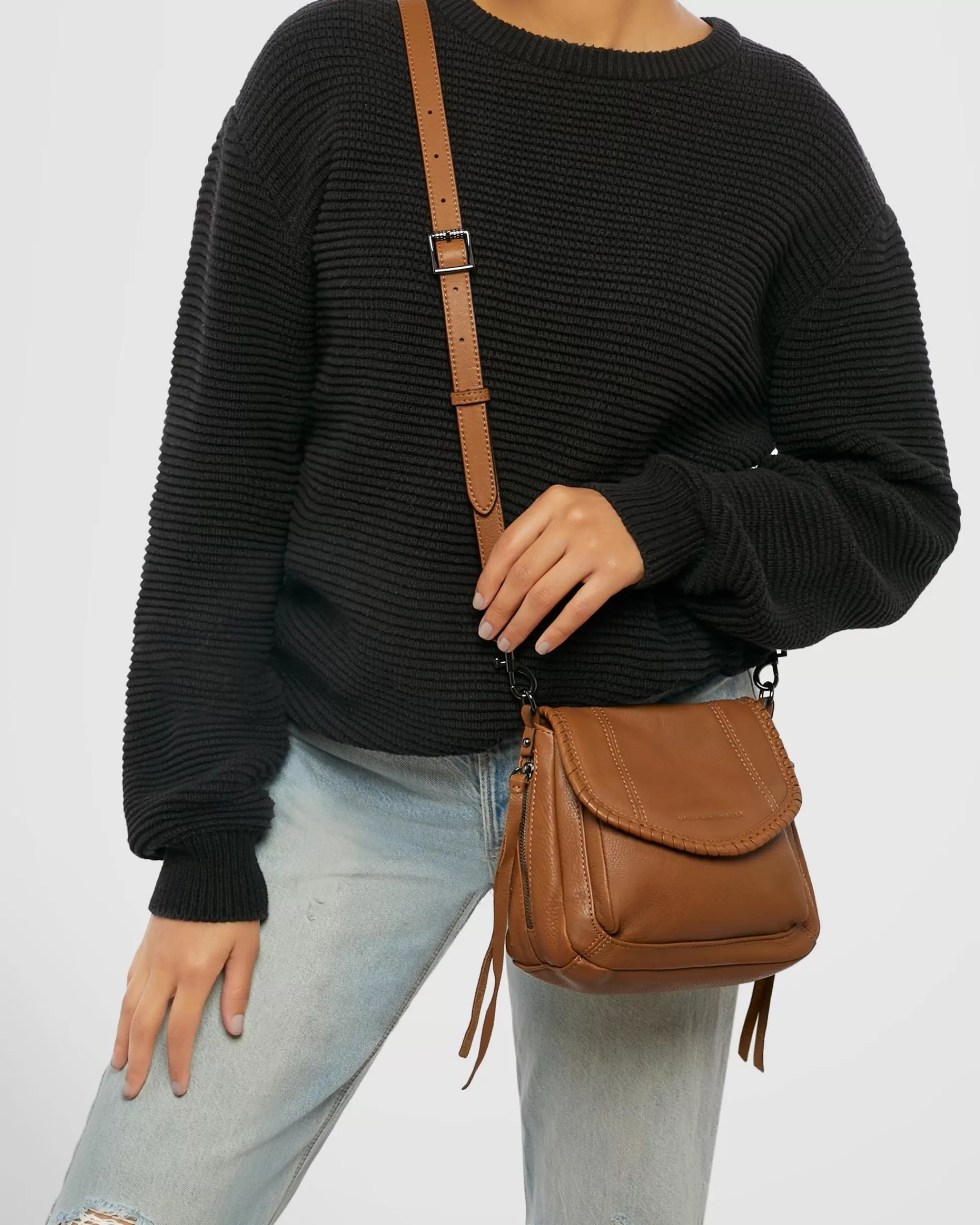 Aimee Kestenberg Crossbody Bags-All For Love Mini Crossbody Chestnut Brown With Gunmetal