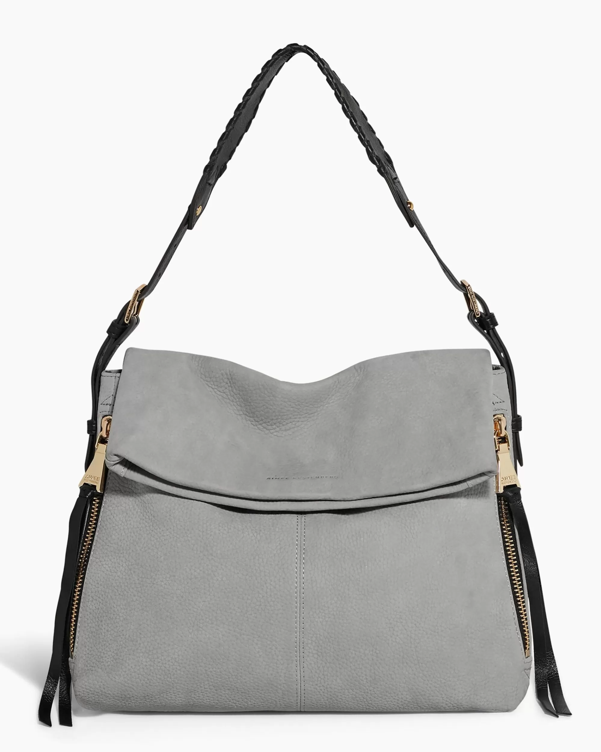 Aimee Kestenberg Shoulder Bags-Bali Hobo Cool Grey/Black Nubuck