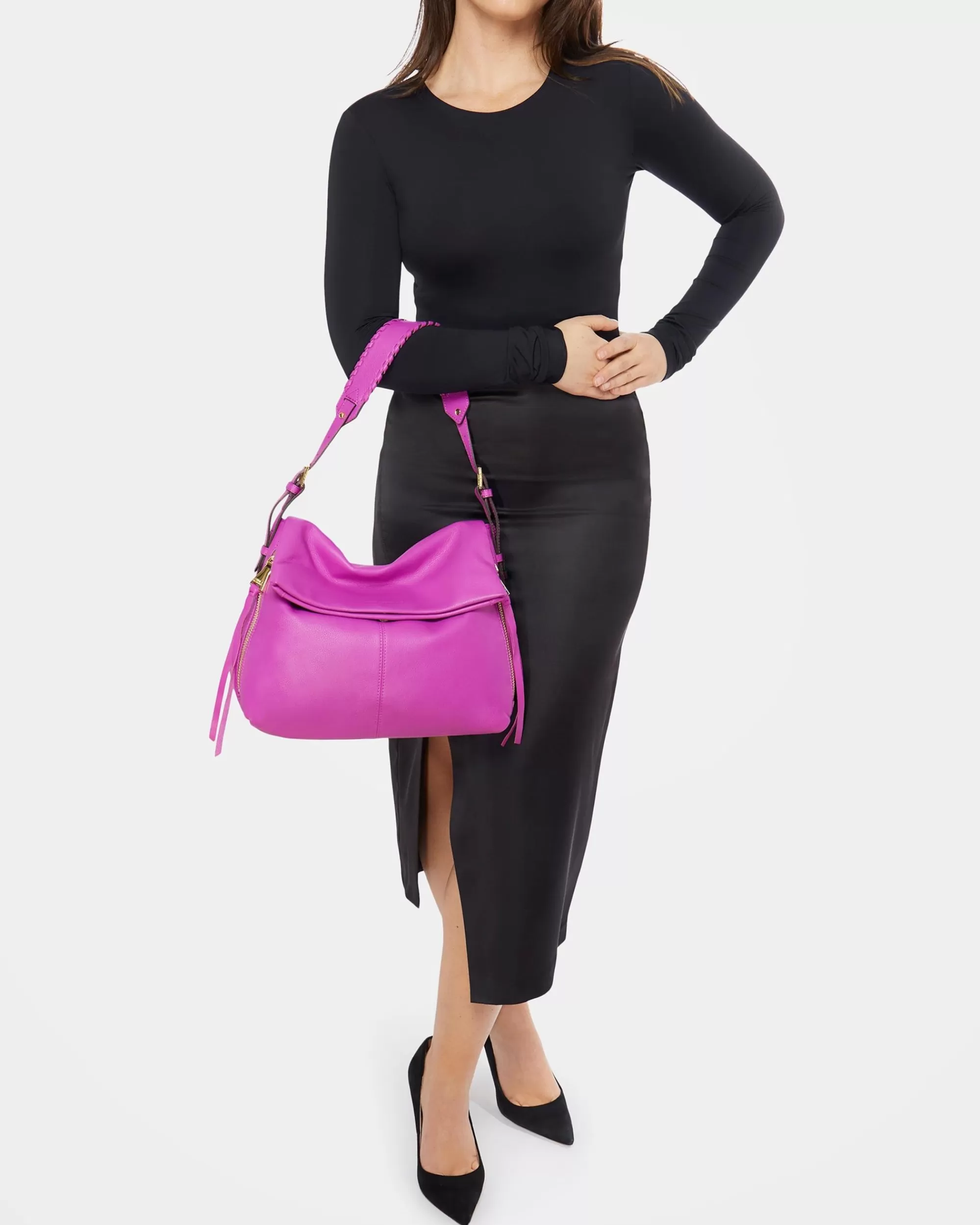 Aimee Kestenberg Shoulder Bags-Bali Hobo Fuchsia