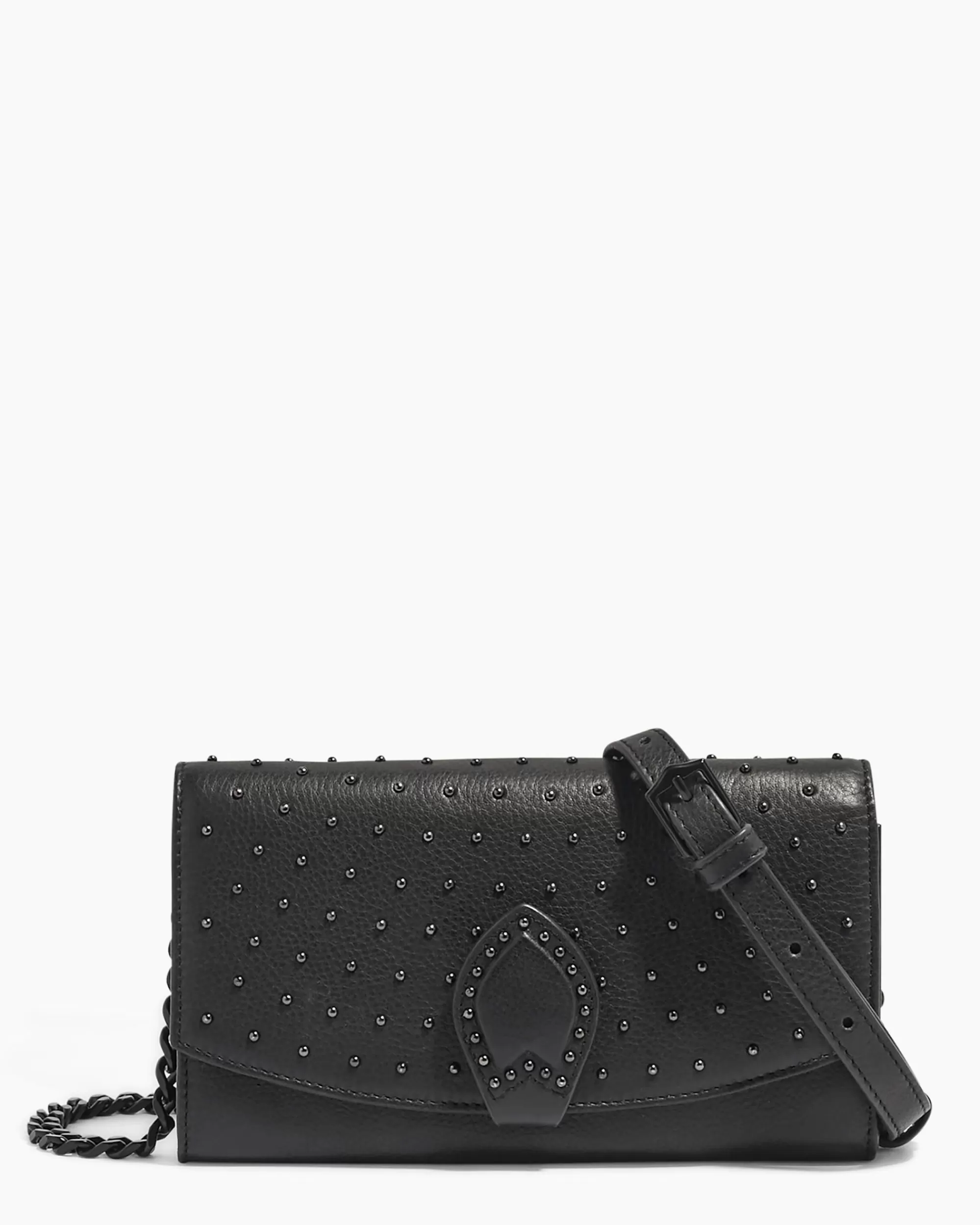 Aimee Kestenberg Wallets-Classified Wallet On A Chain Black With Black Studs