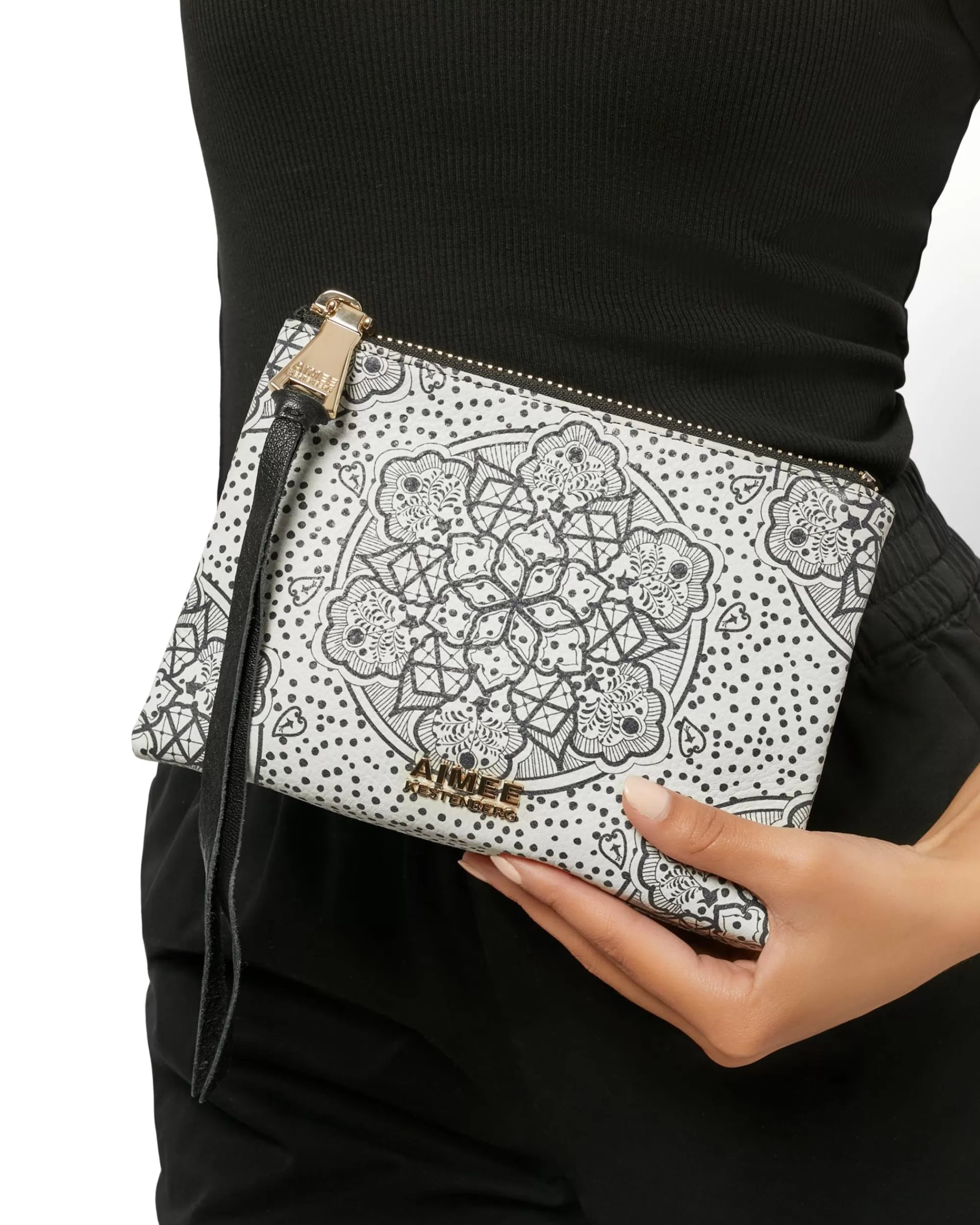 Aimee Kestenberg Clutches-Fair Game Pouch Black White Ceramic