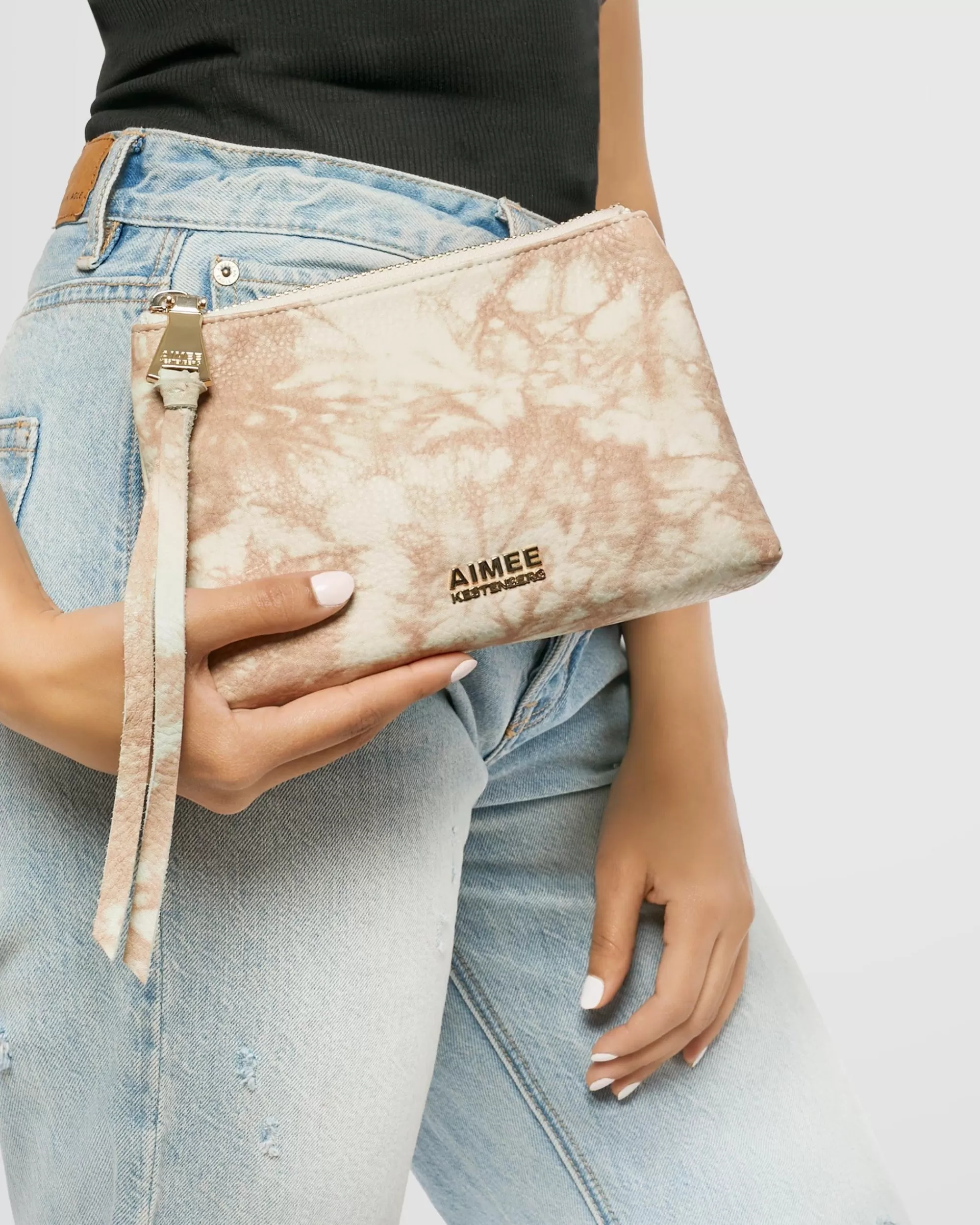 Aimee Kestenberg Clutches-Fair Game Pouch Oat Tie Dye