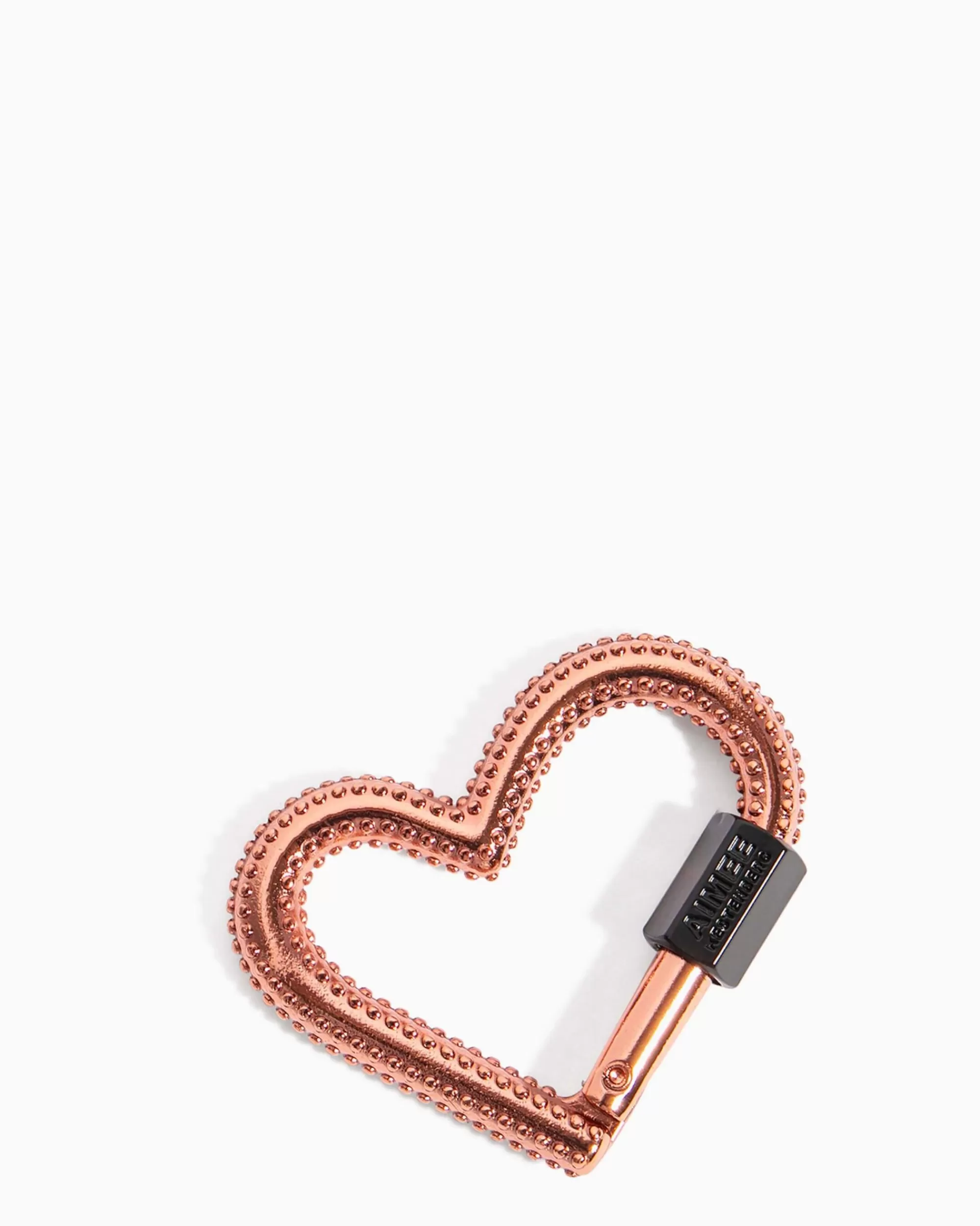 Aimee Kestenberg Key Chains-It'S A Love Thing Studded Heart Carabiner Chocolate Rose Gold