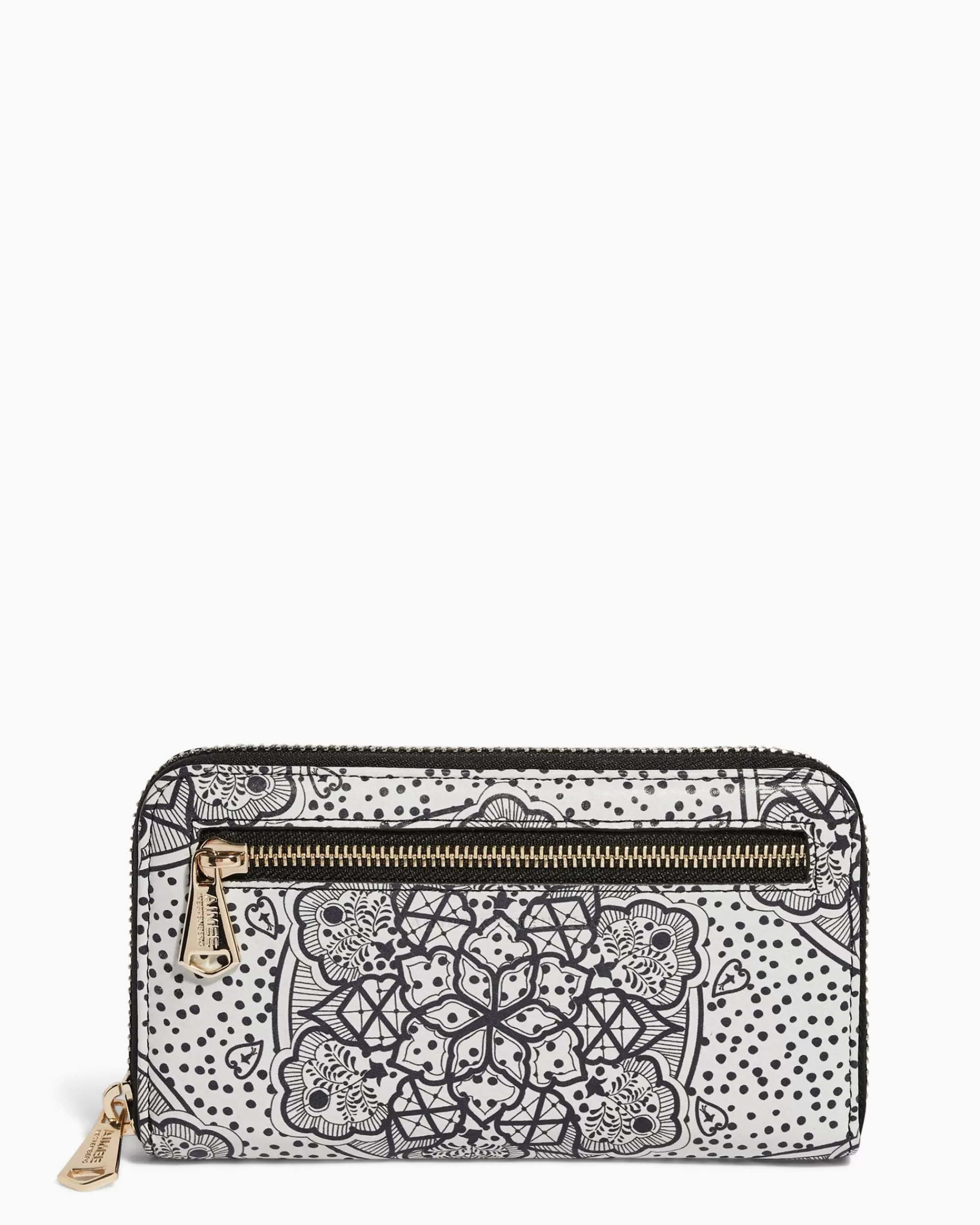 Aimee Kestenberg Clutches-Jesse Large Zip Around With Rfid Black White Ceramic