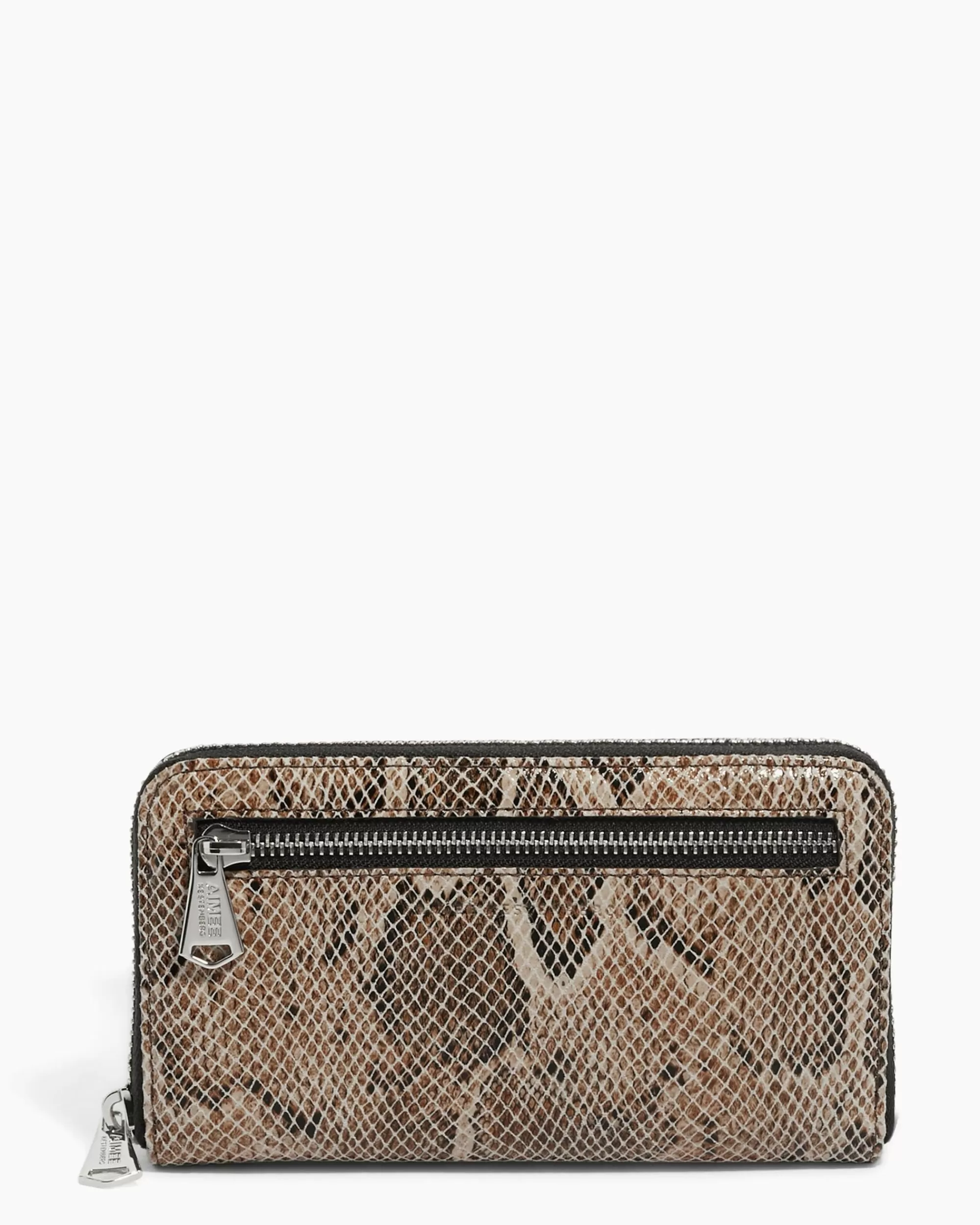 Aimee Kestenberg Clutches-Jesse Large Zip Around With Rfid Neutral Snake