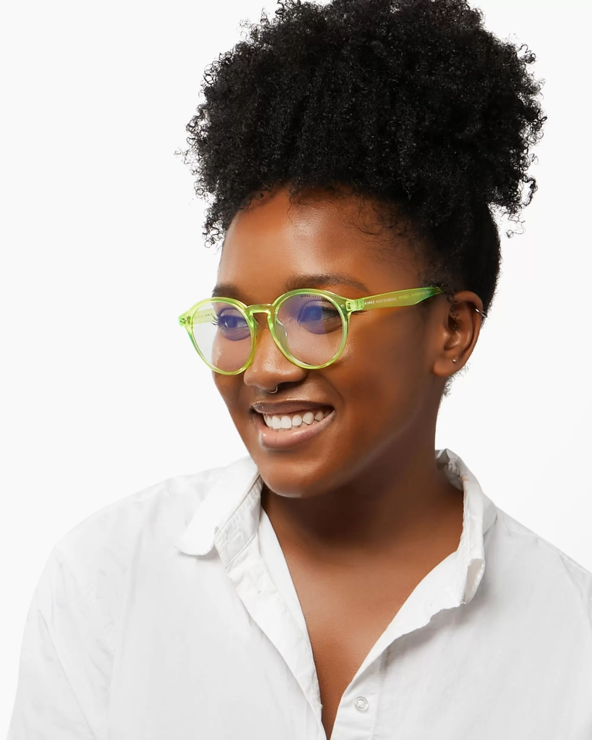 Aimee Kestenberg Eyewear-Ludlow-Blue Light Crystal Neon Yellow