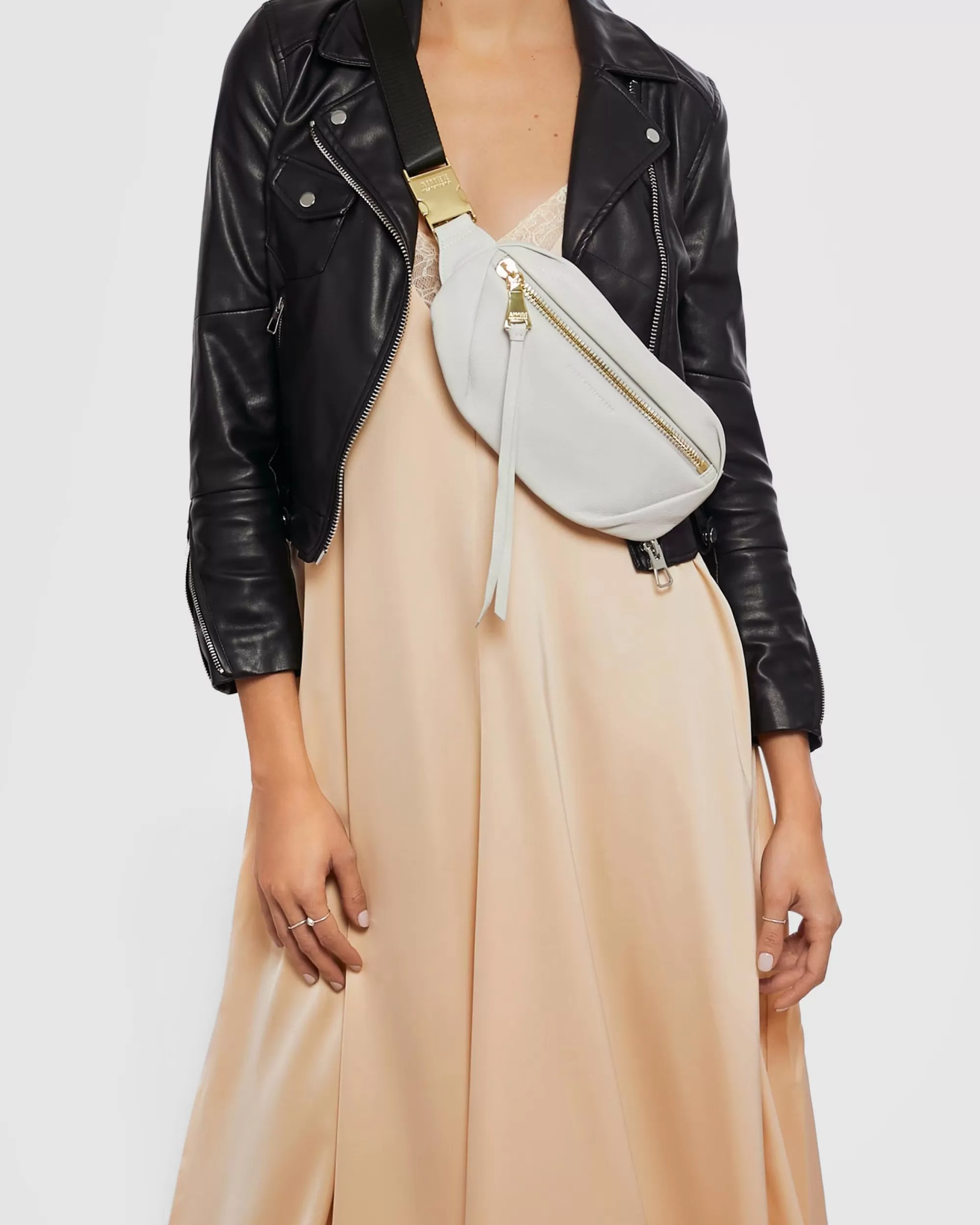 Aimee Kestenberg Bum Bags & Belt Bags-Milan Bum Bag Cloud With Shiny Gold