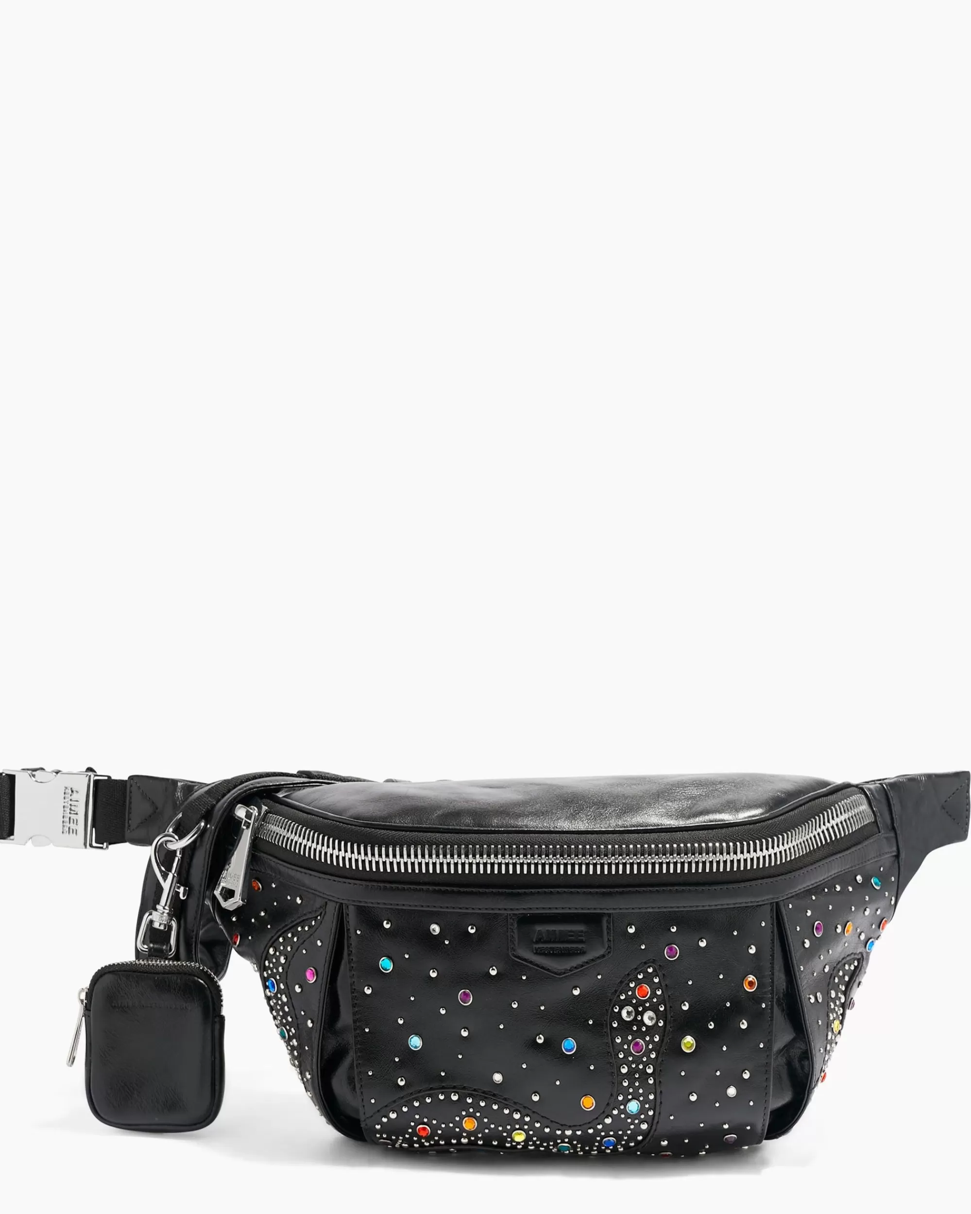 Aimee Kestenberg Crossbody Bags-Outta Here Novelty Large Sling Black Snake Studs