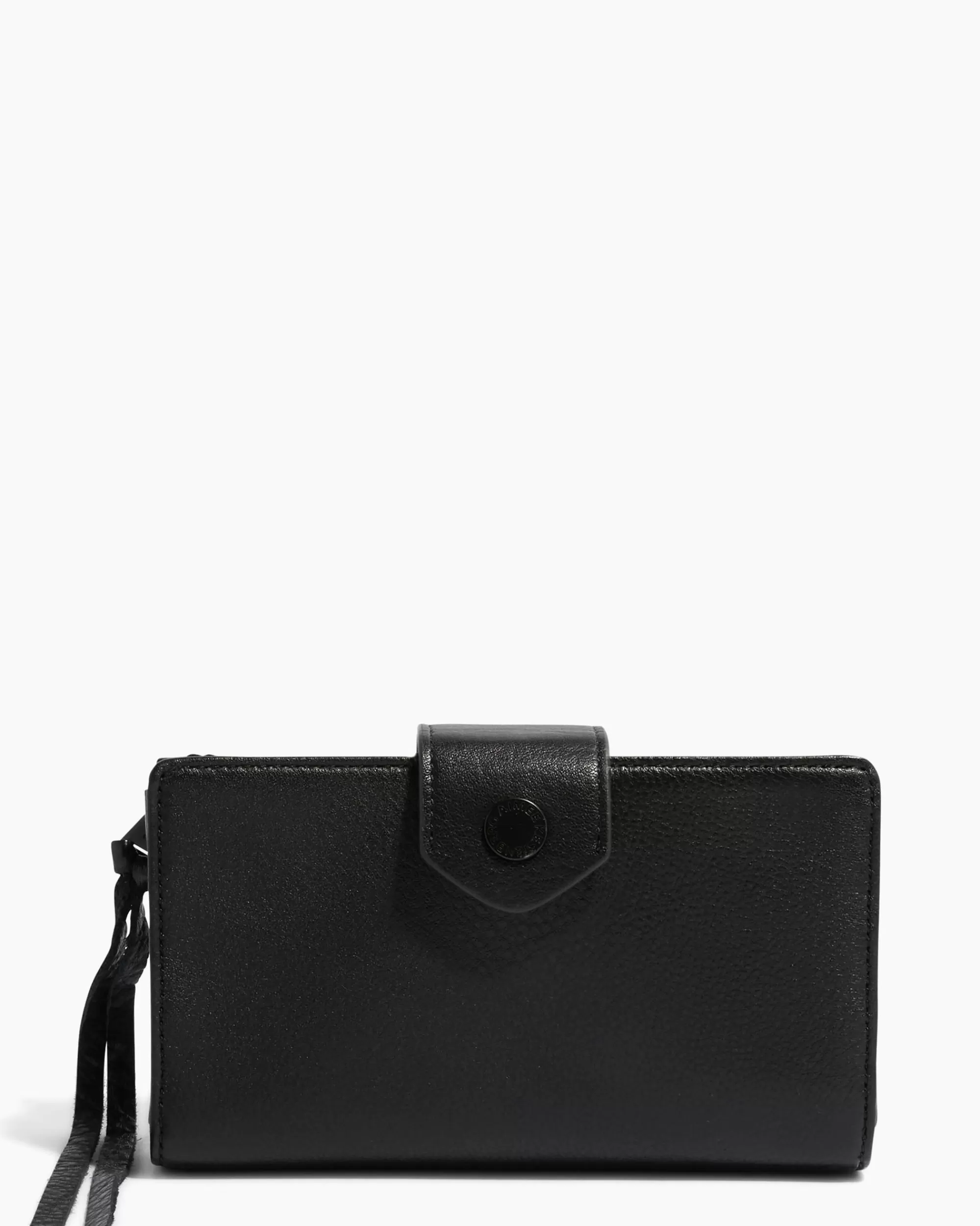 Aimee Kestenberg Clutches-Saba Tech Wallet Black With Shiny Black Hardware