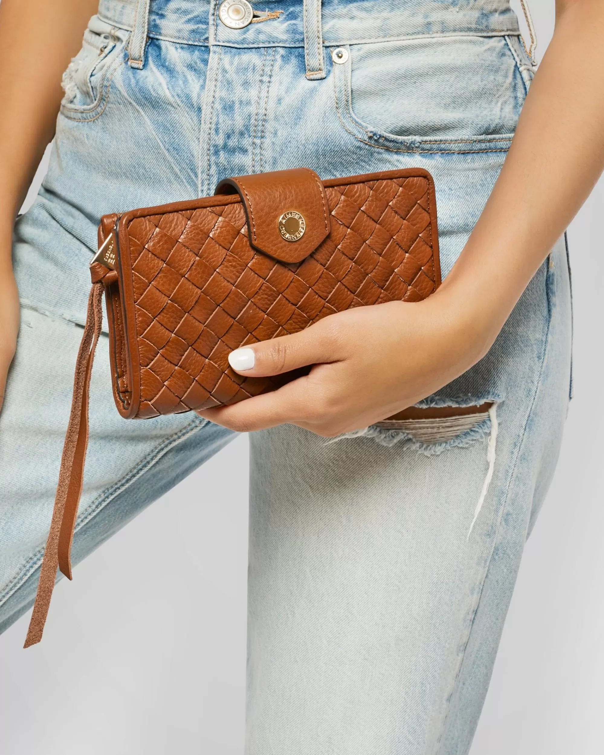 Aimee Kestenberg Clutches-Saba Tech Wallet Cinnamon Woven