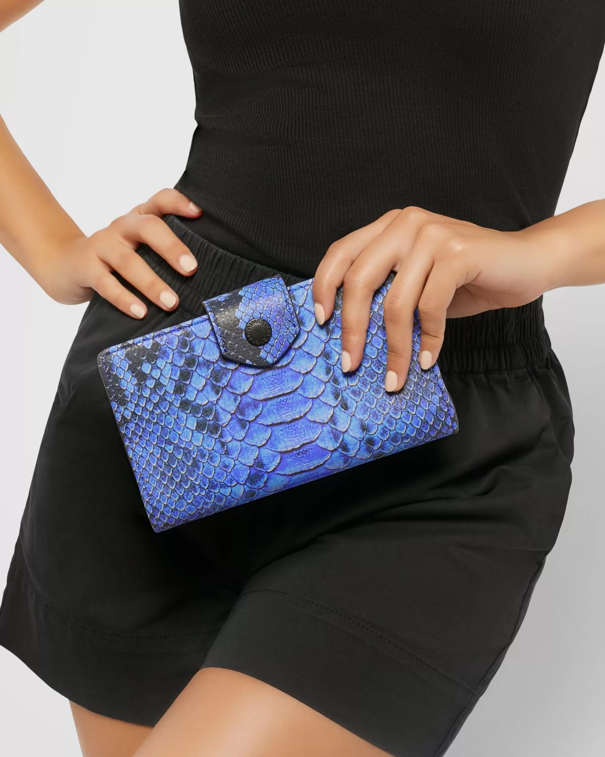 Aimee Kestenberg Clutches-Saba Tech Wallet Blue Cobra