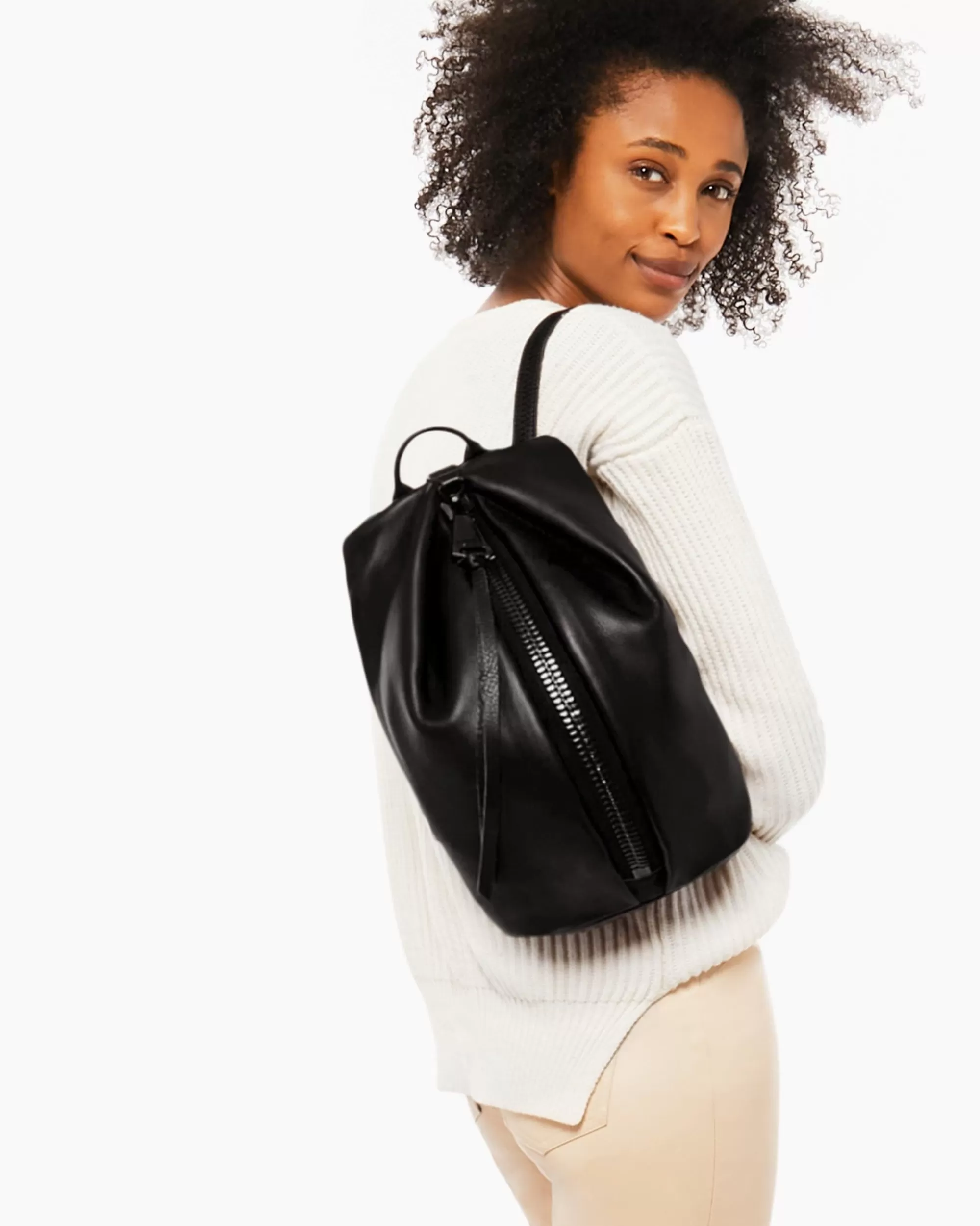 Aimee Kestenberg Backpacks-Tamitha Backpack Black With Shiny Black Hardware